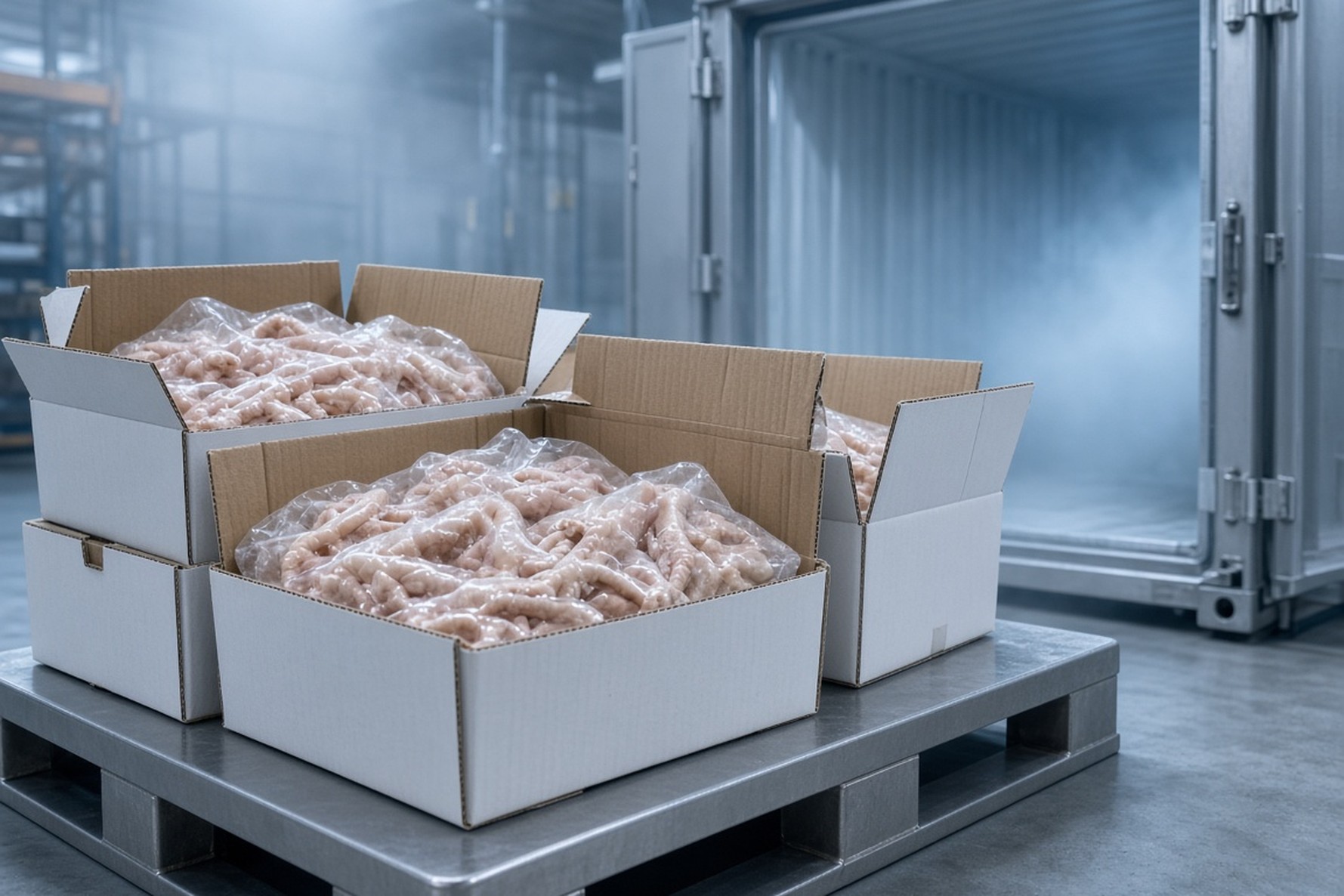 Hong Kong için ihracat ambalajında dondurulmuş tavuk ayakları ve reefer konteyner