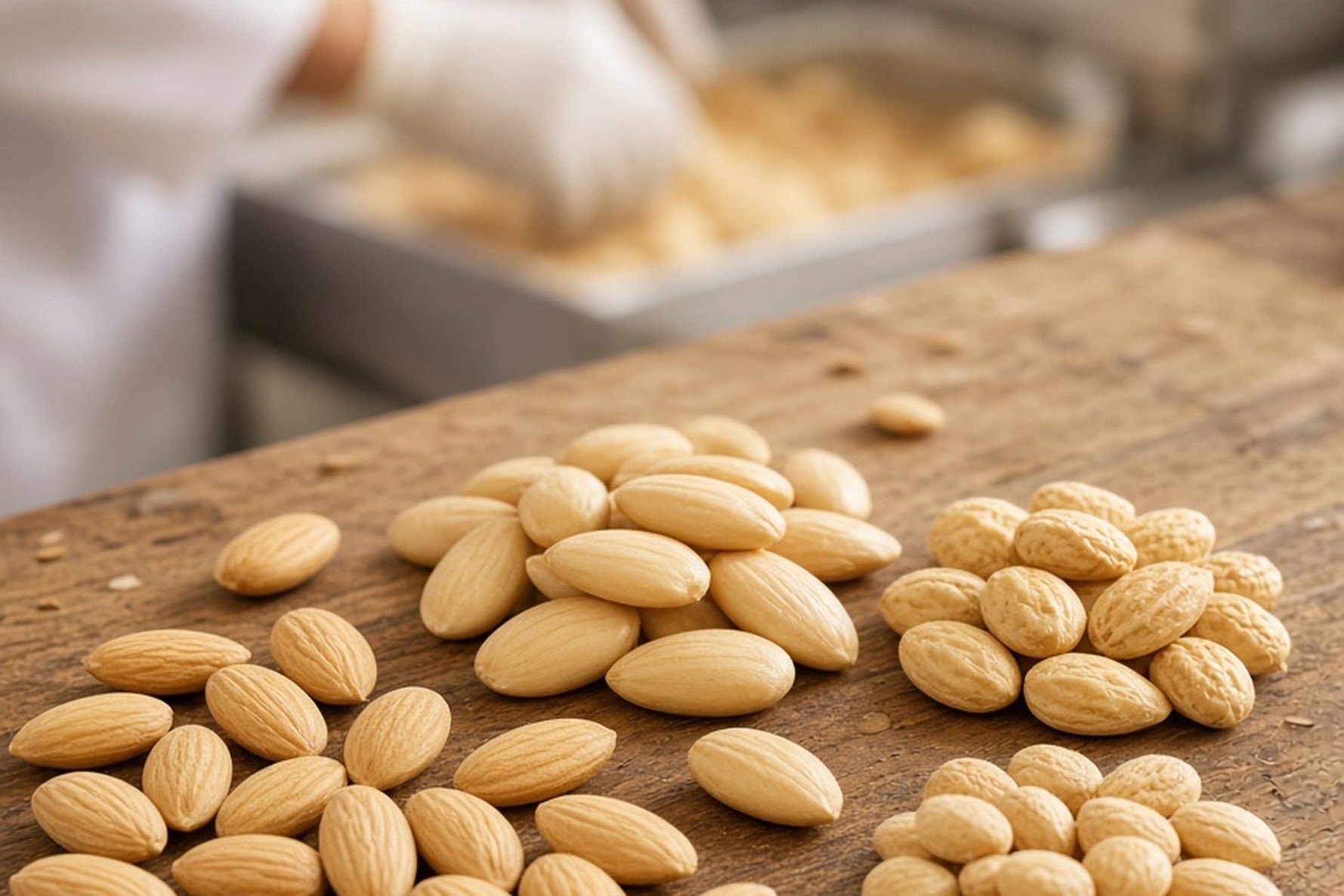 Graded Iranian almond kernels for export — buying season and quality control focus