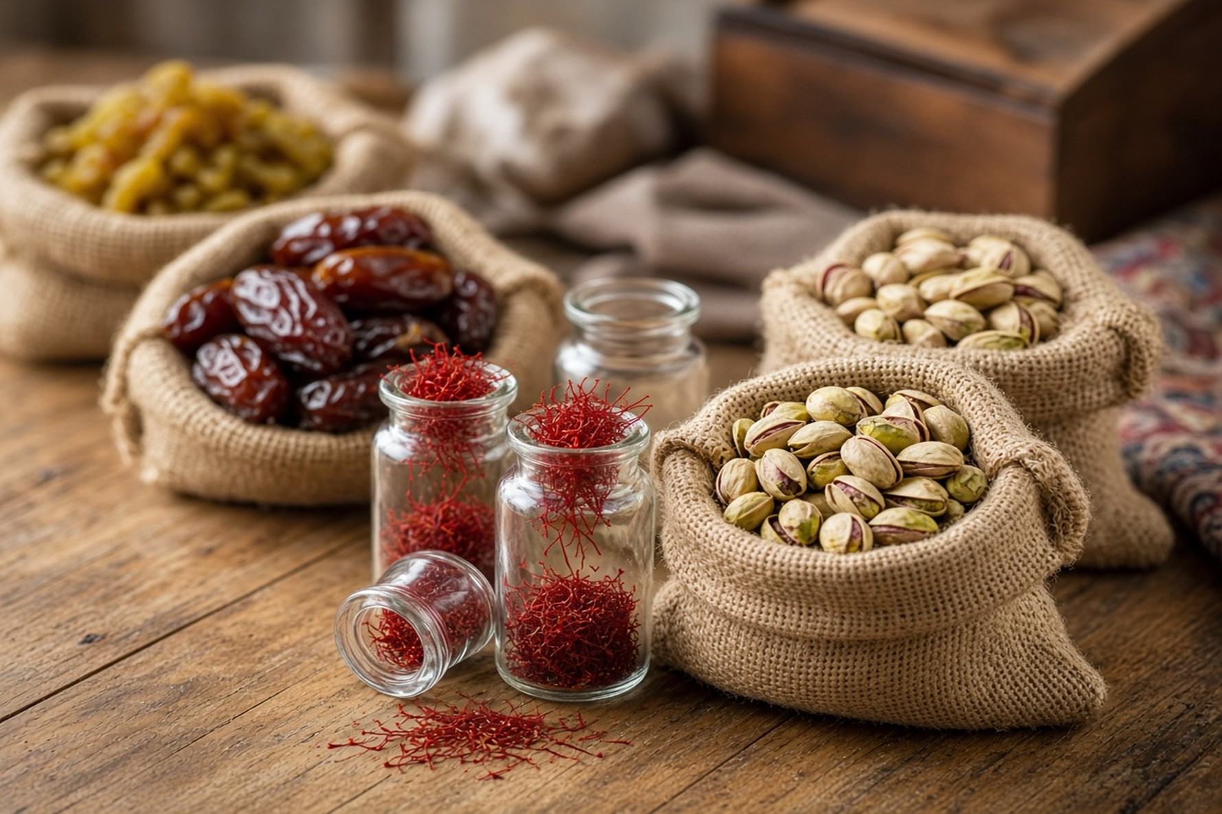 زعفران، پسته و خشکبار ایرانی آماده صادرات و بسته‌بندی تجاری
