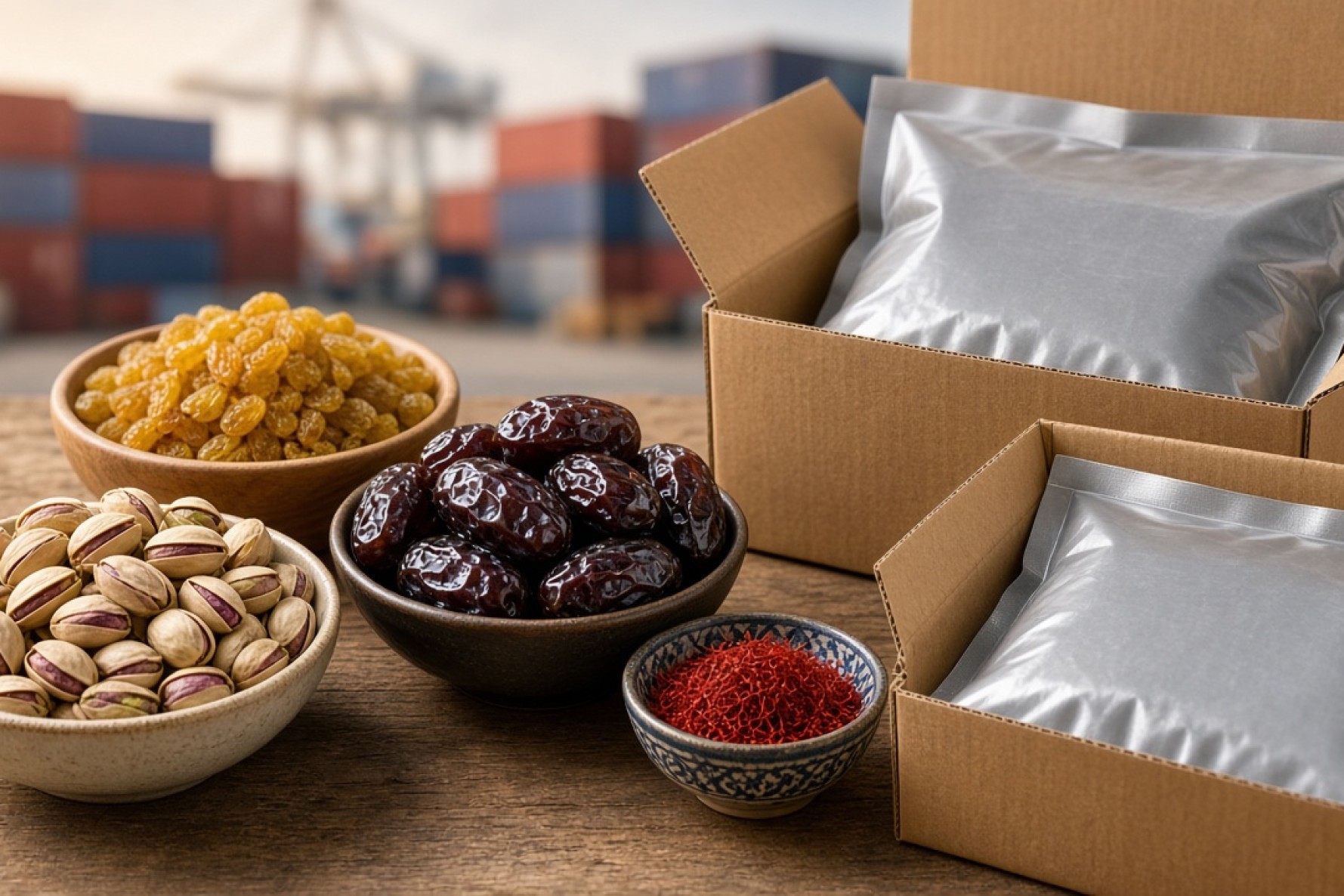 Vietnam ve Güneydoğu Asya gıda pazarı için ihracat ambalajında antep fıstığı, kuru üzüm, hurma ve safran