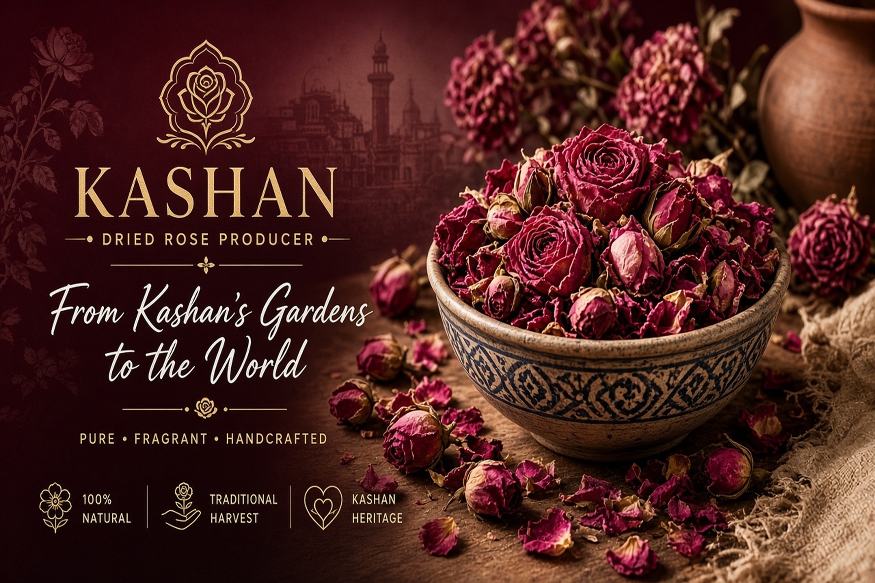 Kashan County Dried Damask Rose Producers Directory | Iranco