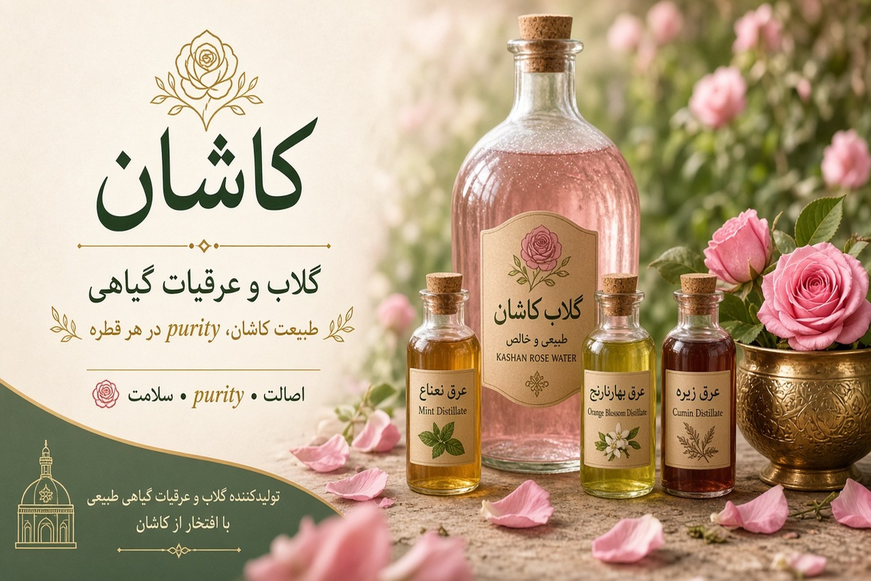 Kashan County Rose Water & Herbal Distillates Directory | Iranco