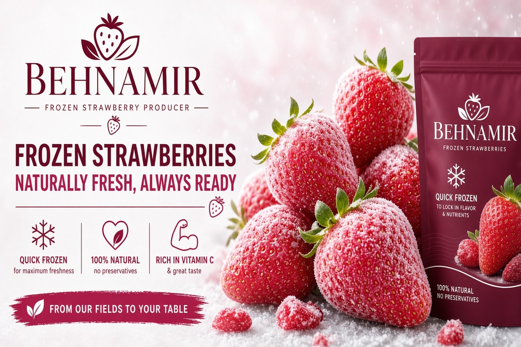 Behnamir Frozen Strawberry Producers & IQF Supply Chain | Iranco