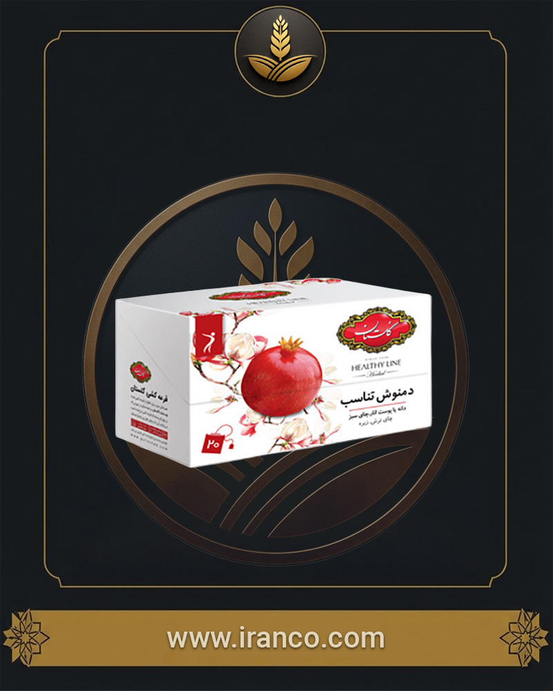 دمنوش میوه‌ای انار گلستان بسته ۲۰ عددی