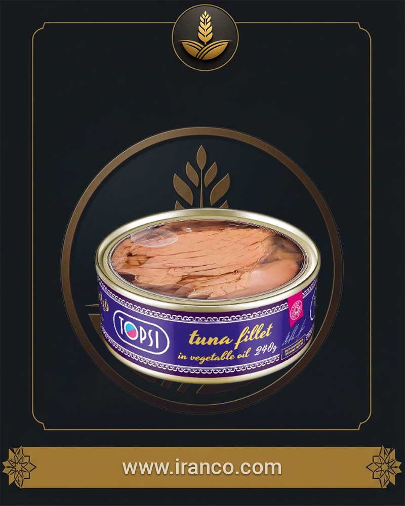 کنسرو فیله تن ماهی تاپسی در روغن گیاهی ۱۸۰ گرمی