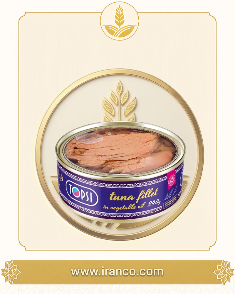 کنسرو فیله تن ماهی تاپسی در روغن گیاهی ۱۸۰ گرمی