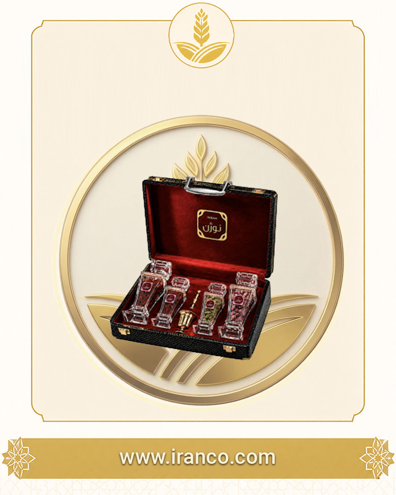 Nojan Luxury Briefcase Black Leather Saffron Gift Box