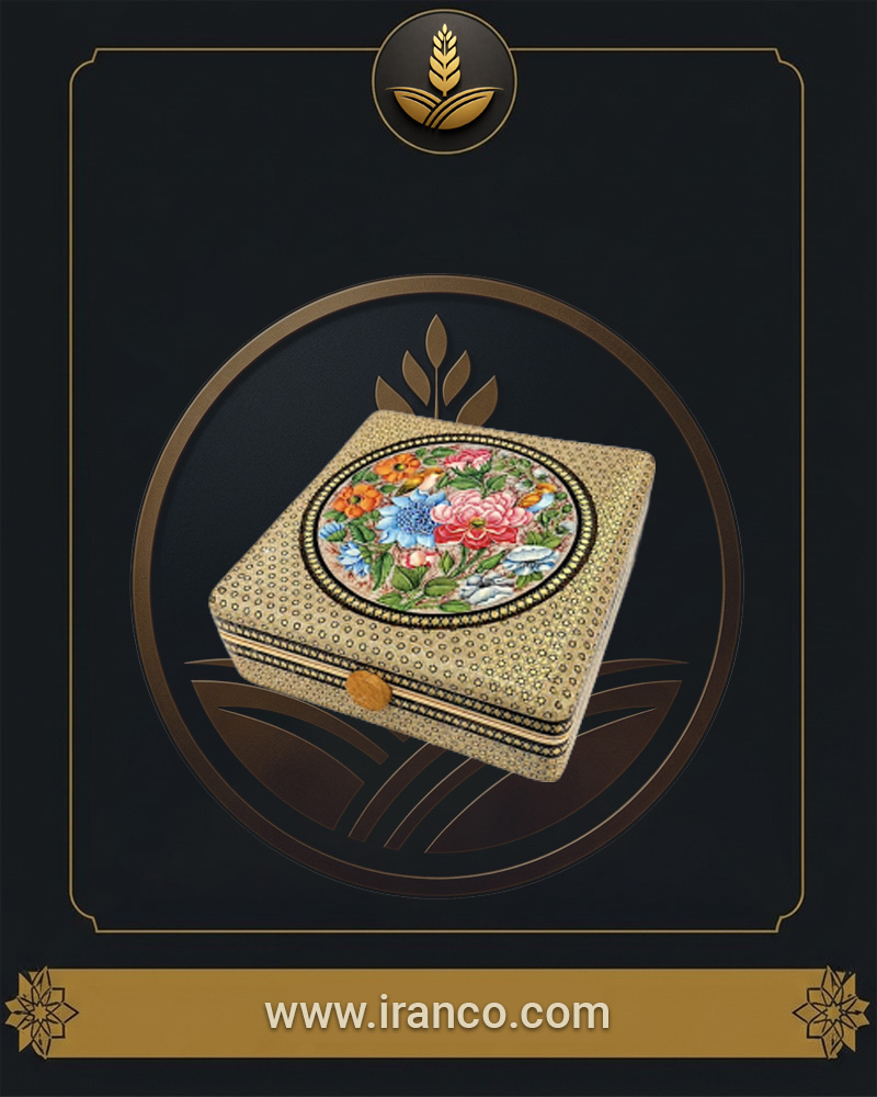 Nojan Luxury Hand-Painted Khatam Wooden Saffron Box