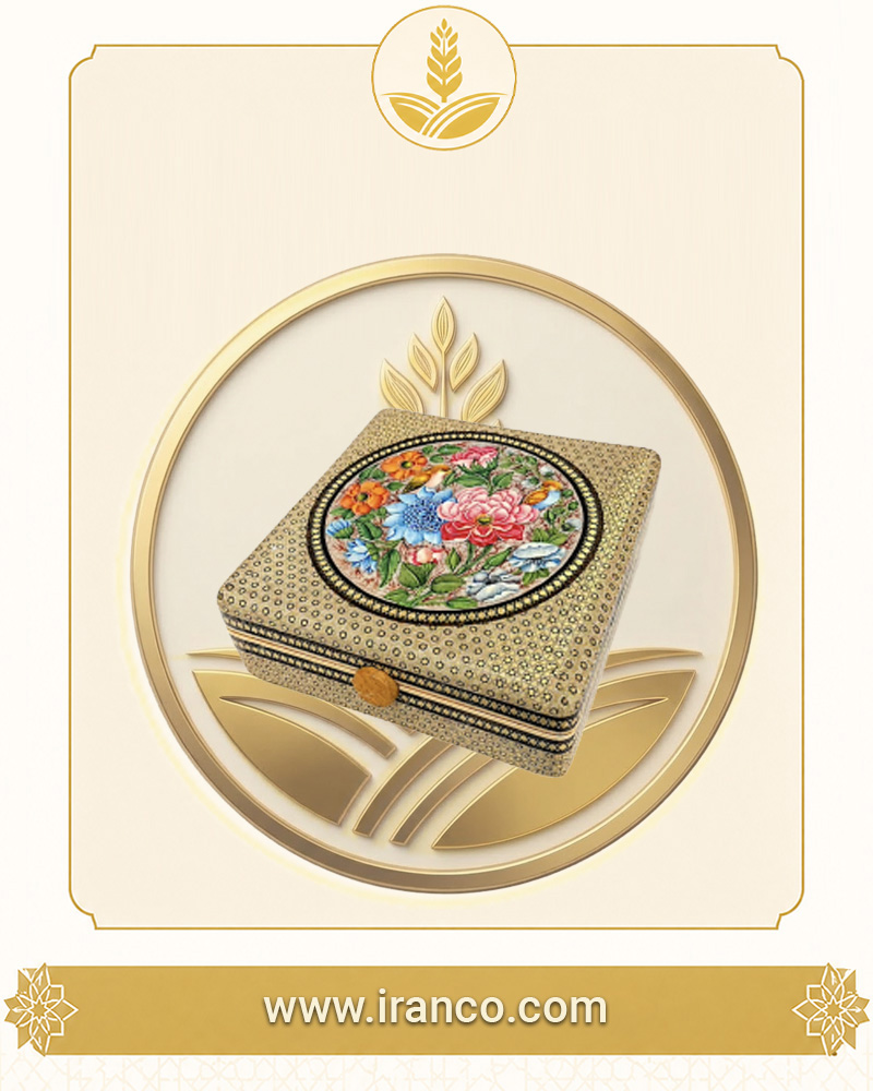 Nojan Luxury Hand-Painted Khatam Wooden Saffron Box